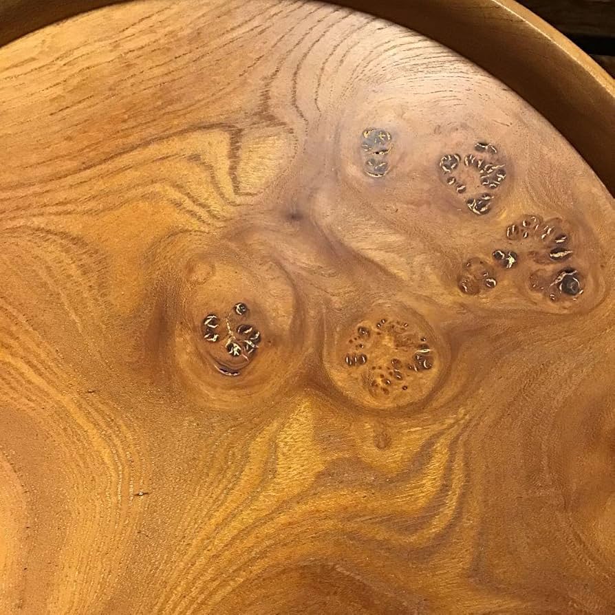 Amazon.co.jp: A 煎茶道具 欅 玉杢 泡木 波杢 刳抜盆 1枚